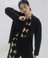 Cutout Diamond Mesh Blouse